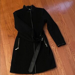 Vince Camuto Black Textured Coat